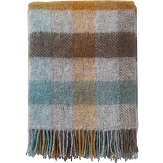 Klippan Yllefabrik Gotland uldplaid 130x200 cm Multi-turkis