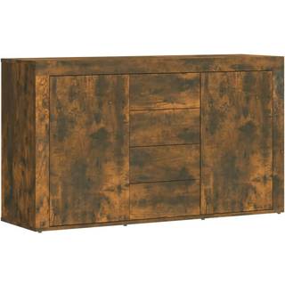 skænk 120x36x69 cm konstrueret træ røget egetræsfarve