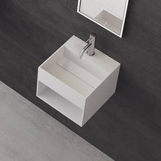 Boxo 33 - 33x33 Håndvask med opbevaring. Mathvid SolidTec®