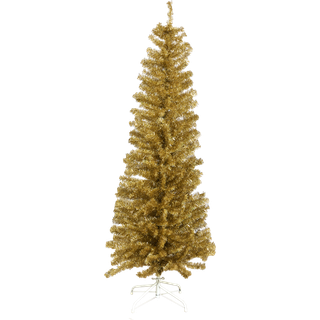 NORDIC Winter BLING juletræ, smal, kunstig PVC, Klasse C, 180 x 68 cm uden LED, guld