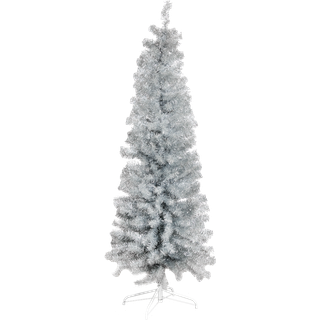 NORDIC Winter BLING juletræ, smal, kunstig PVC, Klasse C, 180 x 68 cm uden LED, sølv