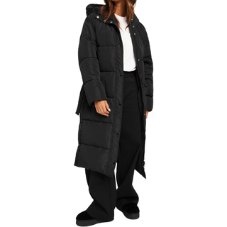 Nelly - Sort - Long Puffer Coat - Small