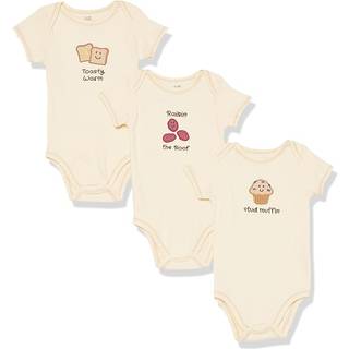 R?rt af Nature Unisex Baby Organic Cotton Bodysuits Muffin 3-Pack 3-6 m?neder