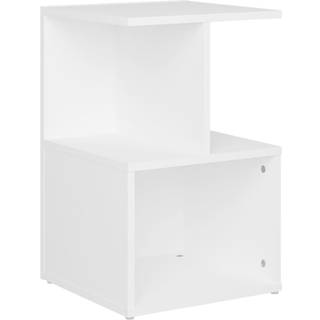 sengebord 35x35x55 cm konstrueret træ hvid
