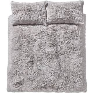 Catherine Lansfield Catherine Lansfield Silver So Soft Cuddly Deep Pile Duvet Cover and Pillowcase Set