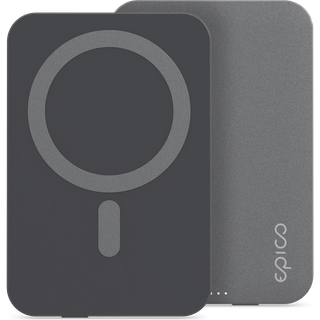 Epico 20W Aluminium Trådløs Magnetisk Powerbank 5.000 mAh m. USB-C Kabel - MagSafe Kompatibel - Space Grey