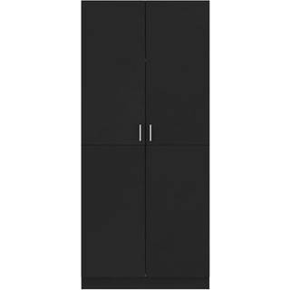 klædeskab 80x52x180 cm konstrueret træ sort