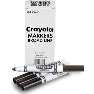 Crayola Broad Line Markers - Black (12ct) mark?rer til b?rnebulk -forsyninger til l?rere Nontoksisk mark?rp?fyldning med genanvendelig kasse