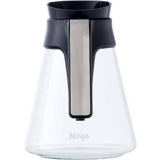 Ninja Coffee Bar 43oz glas karaffel erstatning til 6-kopper kaffebryggere - ergonomisk håndtag, drypfri hældning, accent i rustfrit stål