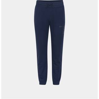 Navyblå bambus sweatpants med logo og lynlås i lommerne til mænd, XS