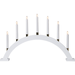 Lysestage Gillian Bow 40 cm - Hvid