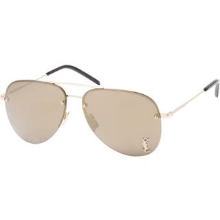 SAINT LAURENT Unisex CLASSIC 11 M 004 Solbriller Metal Guld Kobber Pilot Normal Spejl