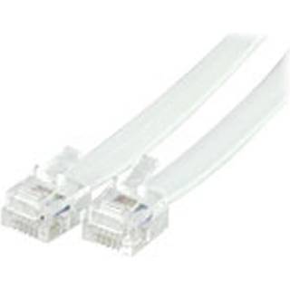 DELTACO Modular cable, 6P6C (RJ12) to 6P6C (RJ12), 10m, white