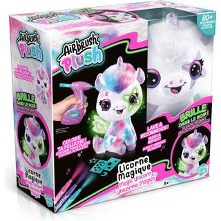 Airbrush Plush Glow in Dark Unicorn - Farvelæg enhjørning-bamsen med airbrush-spray