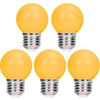 LED-pære E27 G45 2W 230 V gul 5-pak