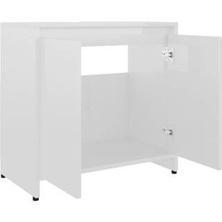 badeværelsesskab 60x33x61 cm konstrueret træ hvid højglans