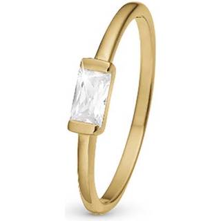 Christina White single Baquette forgyldt ring med klar cubic zirkonia - Str. 49