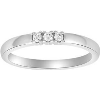 Siersbøl Heart alliancering i 14 kt hvidguld med 3 sten x 0,03 ct