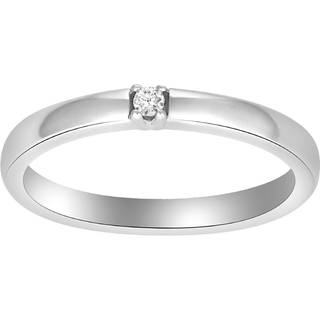 Siersbøl Heart alliancering i 14 kt hvidguld med 1-5 sten x 0,03 ct