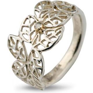 By Birdie Beech Leaves Ring i Sterling Sølv med Diamant