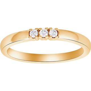 Siersbøl Heart alliancering i 14 kt guld med 3 sten x 0,03 ct