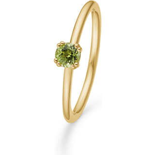 Mads Z - Poetry Solitaire ring m. grøn peridot i 14kt. guld