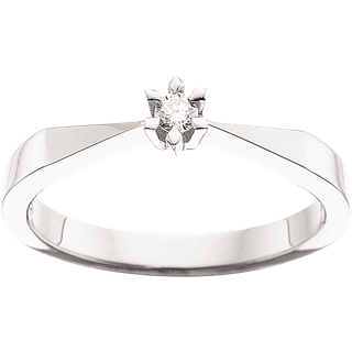 Scrouples Victoria Ring i 8 Karat Hvidguld med Diamant 0,05 Carat TW/SI