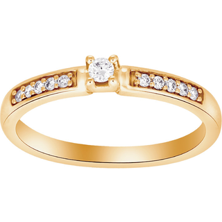Siersbøl Heart alliancering i 14 kt guld m i alt 0,13 ct.