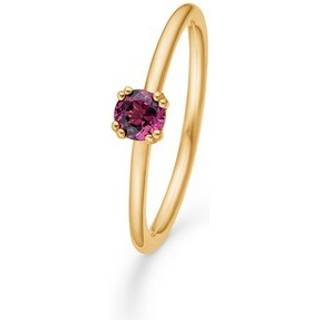 Mads Z - Poetry Solitaire ring m. rød granat i 14kt. guld