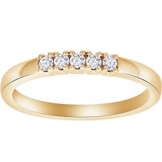 Siersbøl Heart alliancering i 14 kt guld med 5 sten x 0,03 ct