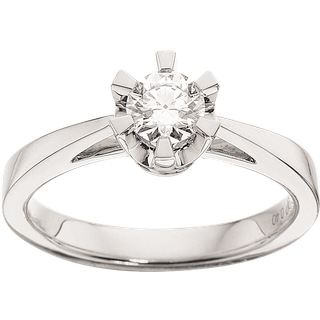 Prinsesse Ring i 14kt. hvidguld m. 0,40ct. diamant