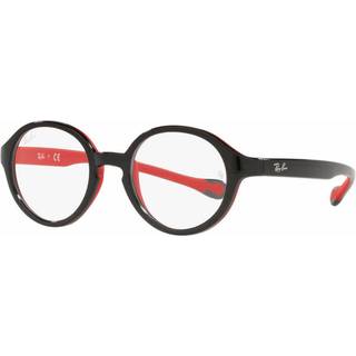 Ray-Ban Børn RY9075VF Asian Fit 3876 46 Briller Børn Black - Black On Rubber Red - 46mm