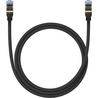 Baseus Braided network cable cat.7 Ethernet RJ45 10Gbps 1m (black) - Sort - 1 meter