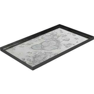 SPecktrum Herringbone spejlbakke med metalramme silver 50x30 cm
