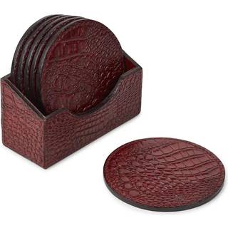 Croco Coaster | Kalvelæder | 6 stk. | D10 cm