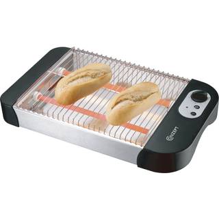 Conzept Flad Brødrister m. Timer - Sort/Stål