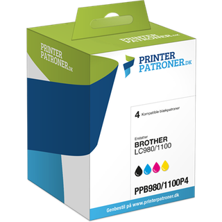 4-Pak B/C/M/Y patroner - Brother LC980/1100 - 4x20ml.