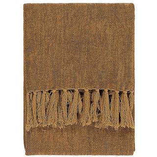 Yard Yard Honey Yellow Harri Herringbone Fringed 100% Cotton Throw