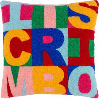 heya home heya home Pink FestiveVal Crimbo Knitted Polyester Filled 100% Cotton Cushion