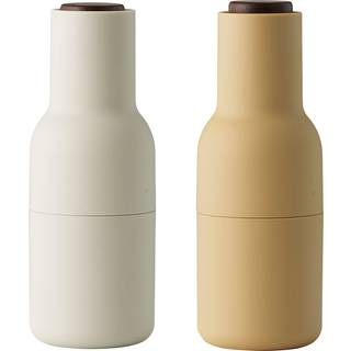 Audo Copenhagen - Bottle Grinder, Barley, Walnut Lid, Set of 2 - Kværnere - Norm Architects - Beige,Gul