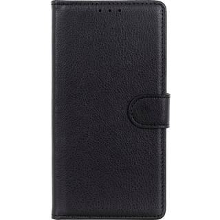 Samsung Galaxy S22 Ultra PU Litchi Læder Flip Cover m. Pung - Sort