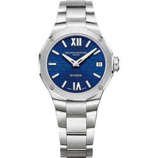 Baume & Mercier Riviera “Swiss Made" Quartz Blue Dial Stainless Steel Bracelet Ladies Watch BM0A10727