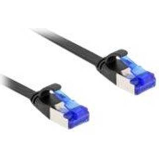 Delock Cat 6A S/FTP Slim Fladt Netværkskabel, 1m – Sort