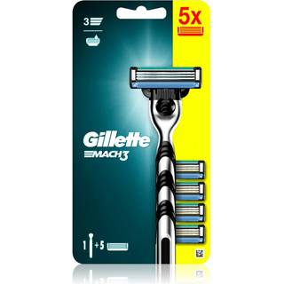 Gillette Mach3 Barberkniv + erstatningshoveder 5 stk. - 5 stk.