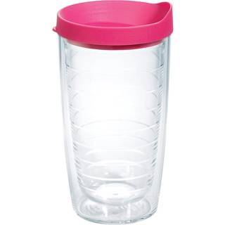 Tervis Clear & farverig l?g lavet i USA Double Walled Isoleret tumbler Travel Cup holder drikkevarer koldt og varmt 16oz fuchsia l?g