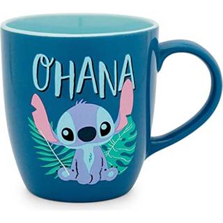 Disney Lilo & Stitch """" Ohana """" Hawaiian Palm Ceramic Mug | Holder 18 ounces