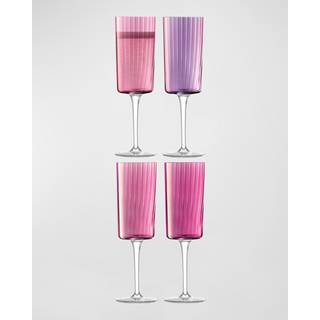 LSA International Glassware - 'Gems' champagne flute, set of four, garnet in Pink Glass
