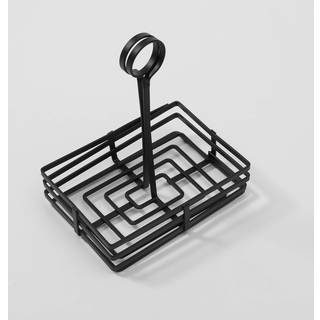 American Metalcraft FWC68 Rektangulær smedejerns krydderkurv med displayhåndtag 6 """" X 8 """" Sort