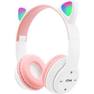 Kidio katte høretelefoner trådløse - hvid/pink (På lager i butik)