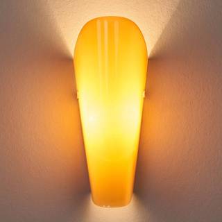 Bloom væglampe af glas, ravfarvet